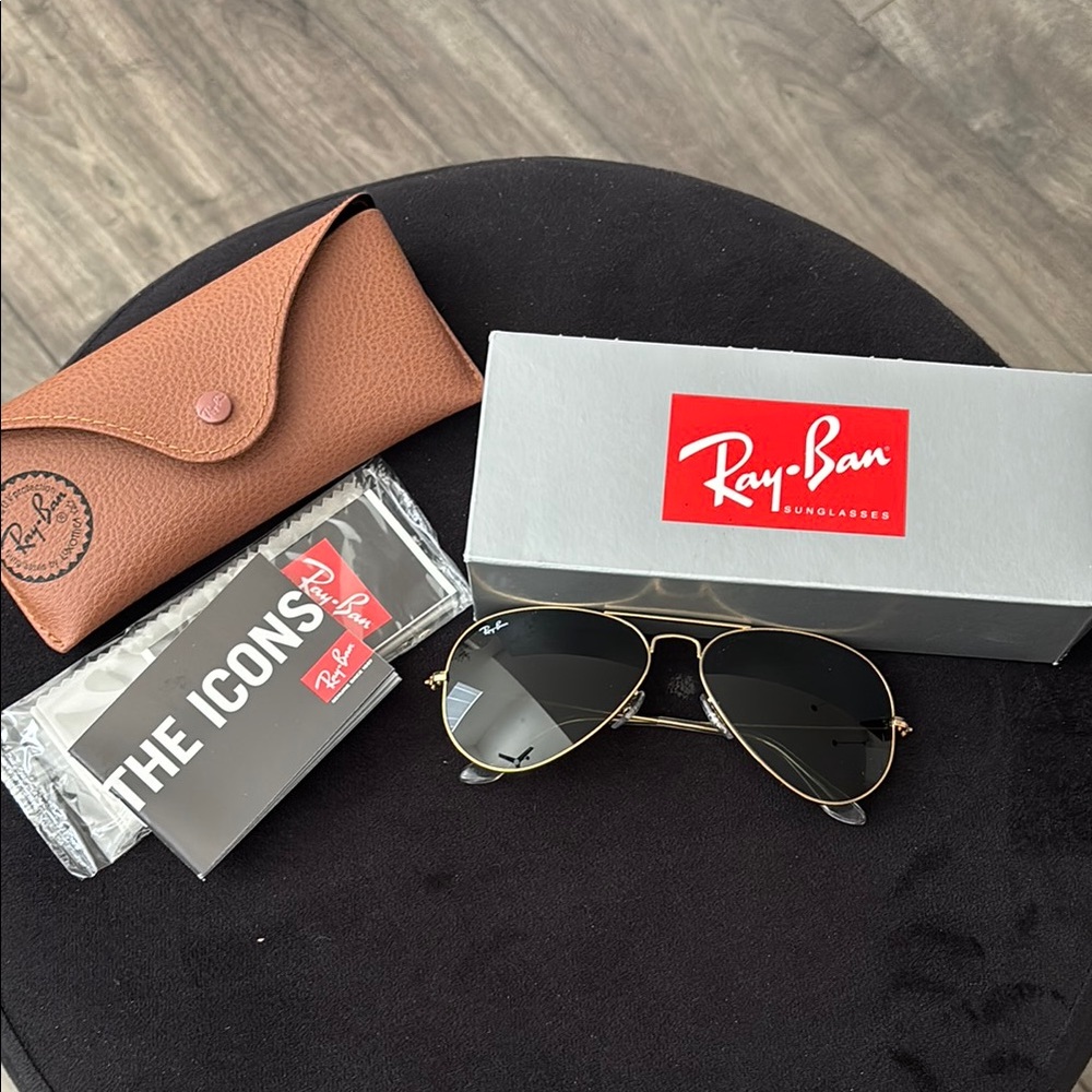 Ray-Ban Silver Sunglasses Box with Red Logo